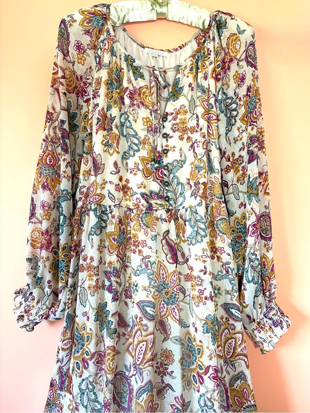 Kate & Sam Boho Tiered Floral Long Sleeve Maxi Dress - Picture 14 of 16